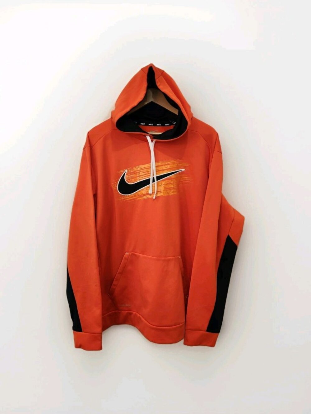 NWOT Nike Therma Fit Hoodie Sweatshirt Athletic Orange Center Swoosh Mens XXL